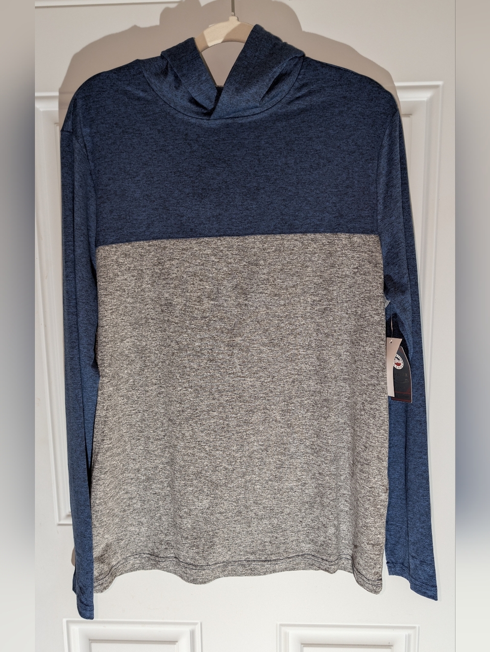 Flag & Anthem All Day Colorblocked Hoodie Size Large Blue Gray NWT